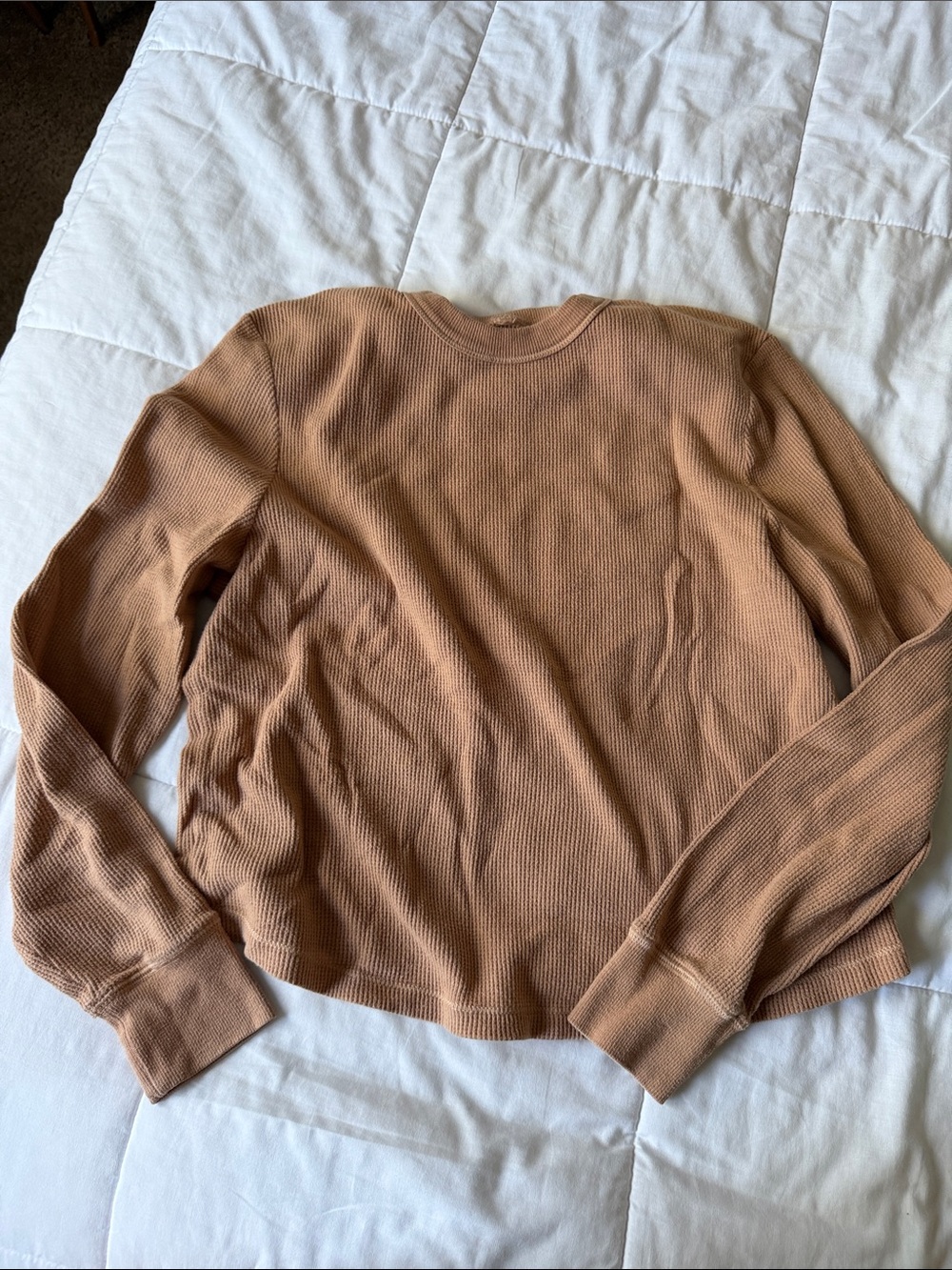 SKIMS WAFFLE Cozy Women's Long-Sleeve Thermal Pullover - Tan